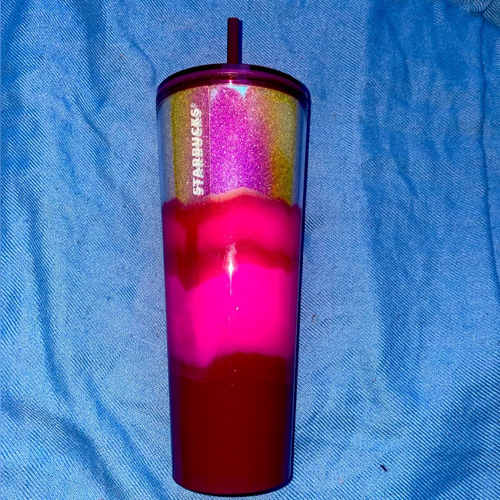 Starbucks Sparkle Pink Red Sangria Wave 24oz Venti Tumbler New